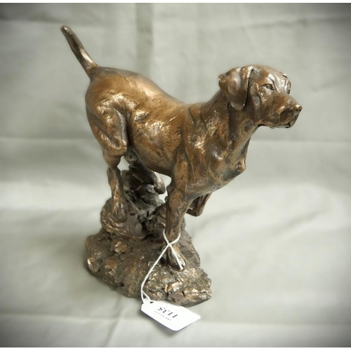 1135 - Bronzed Resin Labrador Retriever.