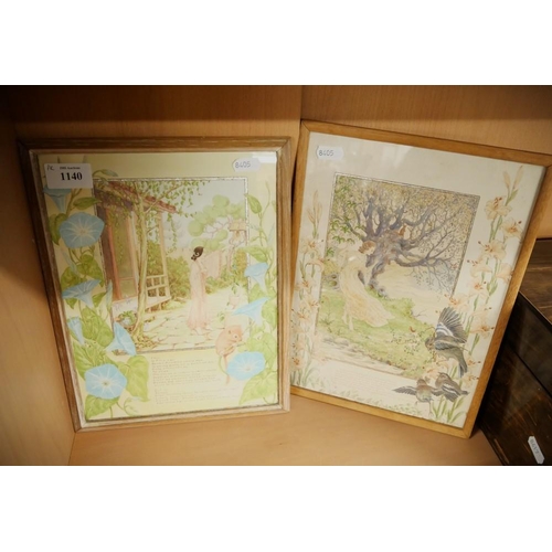 1140 - Pair of Small Framed Watercolours signed R Painton.