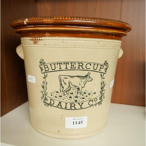 1145 - 7lb Buttercup Dairy Co Stone Butter Crock (no lid).