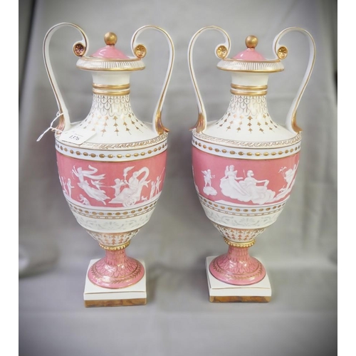 1376 - Pair of Reproduction Continental Porcelain Vases, approx 40cm tall.