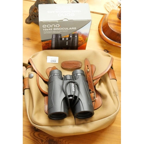 1393 - Billingham Cartridge Bag & Pair of Eono 10 x 42 Binoculars.