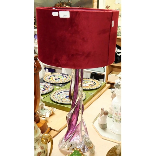 1397 - Strathearn Glass Table Lamp & Shade.