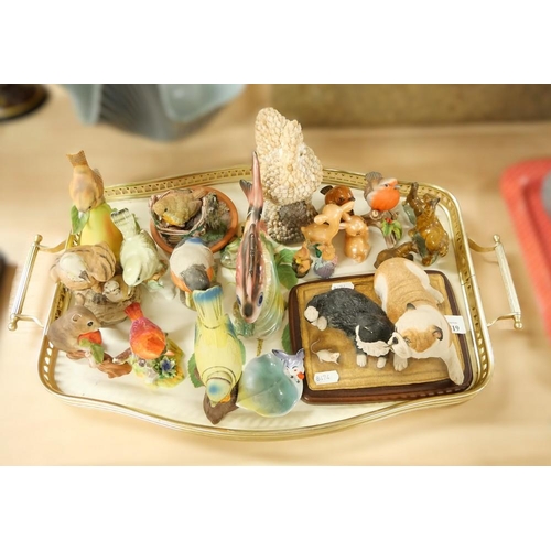 1419 - Tray Lot - Assorted Animal Ornaments.