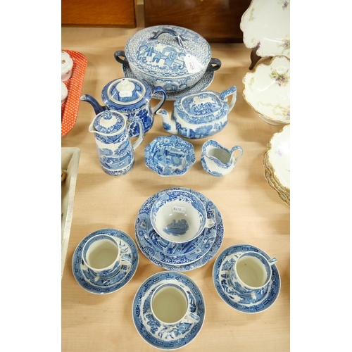 1423 - Adams Blue & White Tureen on Stand, Spode Blue Italian China et.