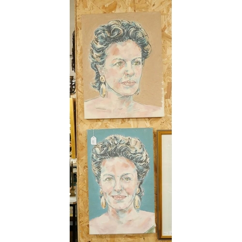 1433 - Two Oil Portraits - largest approx 46 x 61cm.