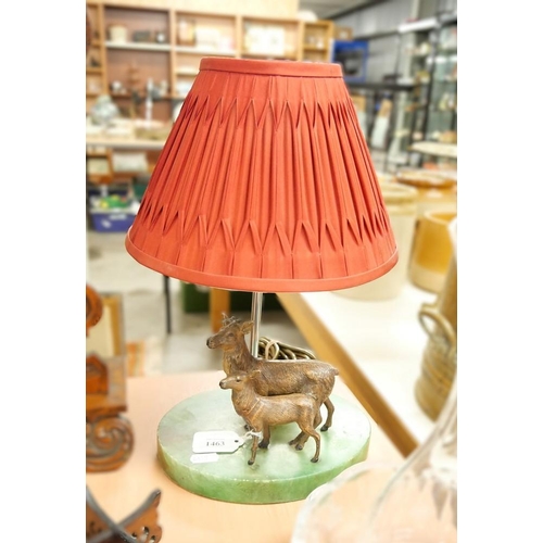 1463 - Deer Mounted Table Lamp & Shade.