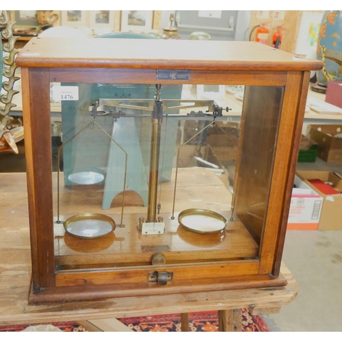 1476 - Cased Apothecary Scales by John Griffin & Son.