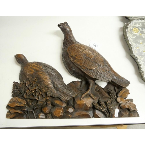 1487 - Composite Grouse Wall Panel, approx 41cm across.