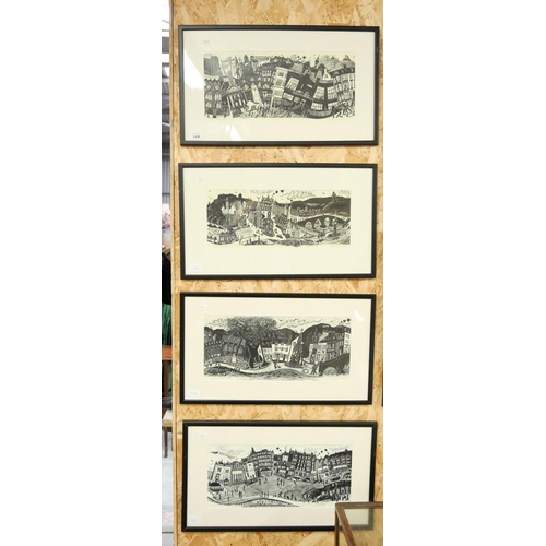 1498 - Set of Four Framed Prints Signed by Claire Heminsley - St Andrews, Dunkeld, Stirling & Glasgow.