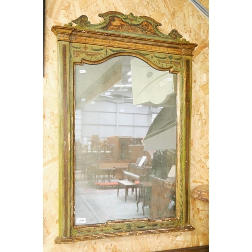 2029 - Antique Upright Wall Mirror in Painted Frame, approx 95 x 62cm.