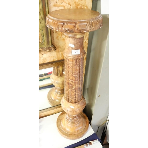 2035 - Illuminated Alabaster Column, approx 81cm tall.