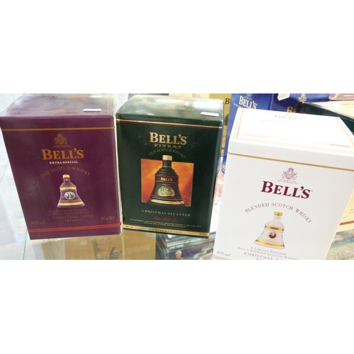 2056 - 3 Bell's Whisky Decanters