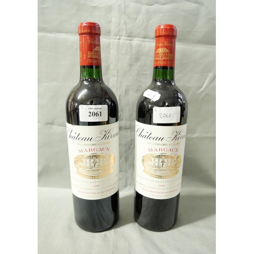 2061 - 2 Bottles of Red Wine - Chateau Kirwan 2000