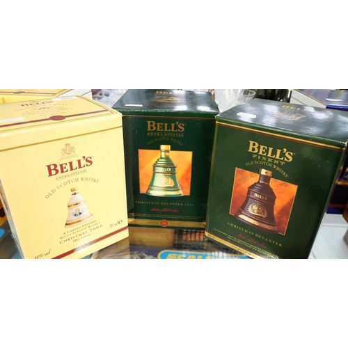 2064 - 3 Bell's Whisky Decanters