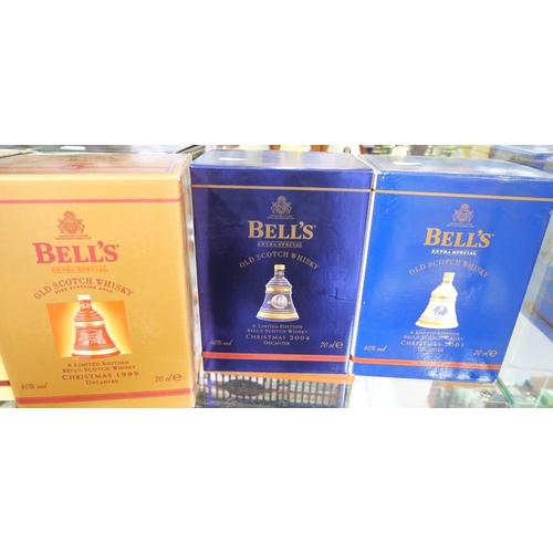 2065 - 3 Bells' Christmas Decanters - 1999, 2001 & 2004