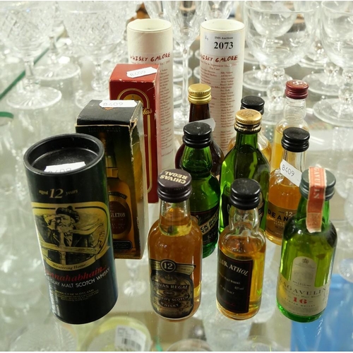 2073 - Collection of Assorted Whisky Miniatures - including Lagavulin 16, Deanston 12, Bunnahabhain 12 etc.