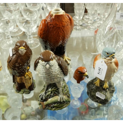 2074 - 4 Beswick Beneagles Bird of Prey Whisky Decanters.