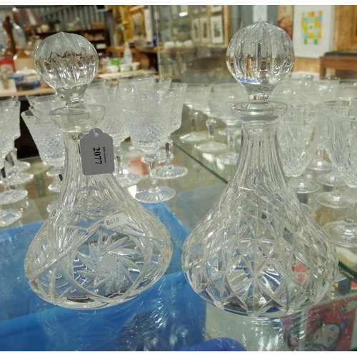 2077 - Pair of Crystal Decanters