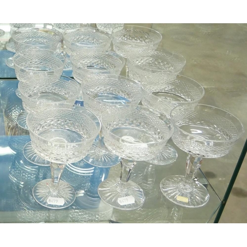 2082 - Set of 12 Cut Glass Carlyle Pattern Sundae Dishes