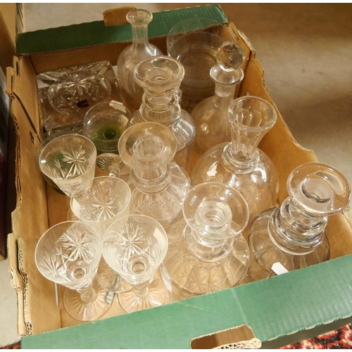 2099 - Collection of Glass Decanters, Drinking Glasses, Ashtray etc.