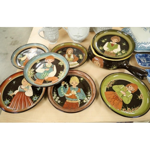 2108 - Vintage German Rheinfelden Pottery Plates & Bowl.