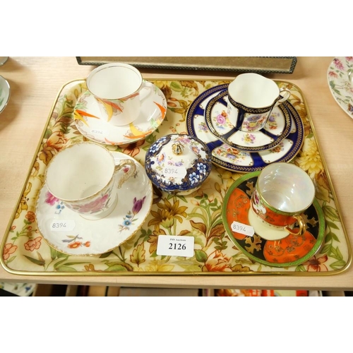 2126 - Tray - Cabinet Cups & Saucers, Trinket Box & Cover.