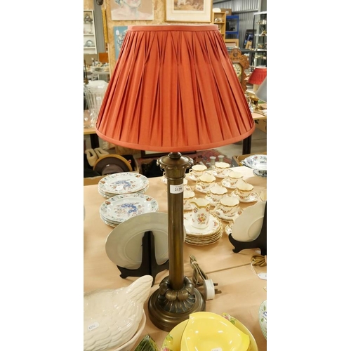 2128 - Brass Table Lamp & Shade