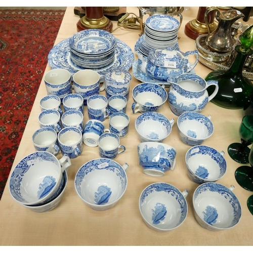 2139 - Spode Italian Pattern Blue & White Tea, Coffee Set & Part Dinner Set.