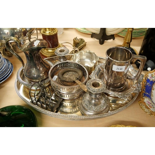 2140 - Tray - Assorted Silver Plate.