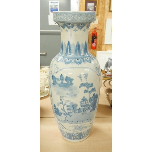 2156 - Large Chinese Blue & White Vase height 61cm.