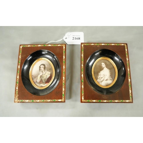 2168 - Pair of Modern Reproduction Portrait Miniatures.