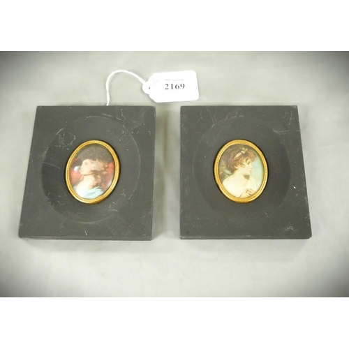 2169 - Pair of Modern Reproduction Framed Portrait Miniatures.