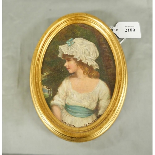 2180 - Small Framed Painting Copy - Miss Simplicity by Sir Joshua Reynolds R.A.