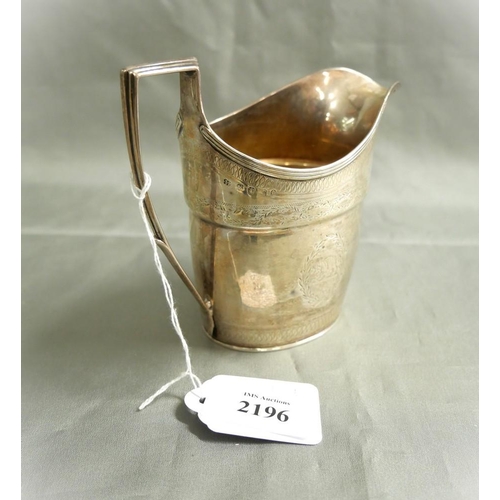 2196 - Georgian Antique London Silver Milk Jug by John Emes, approx 5.8oz troy.