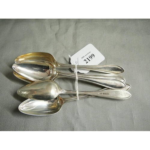 2199 - Set of 6 Sheffield Silver Grapefruit Spoons, approx 5.4oz troy.