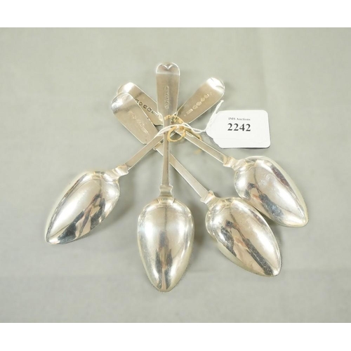 2242 - Four London Silver Dessert Spoons, 4.4oz troy.