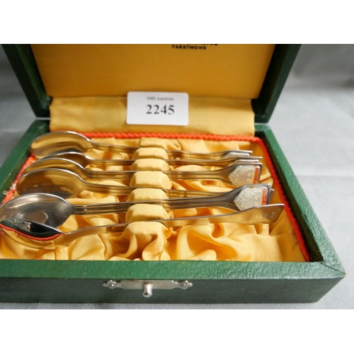 2245 - Cased Set of Six Polish Teaspoons.