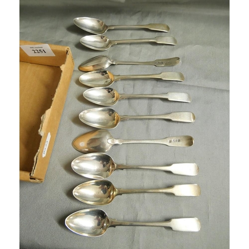 2251 - Collection of Antique Silver Teaspoons - 5.3oz troy.