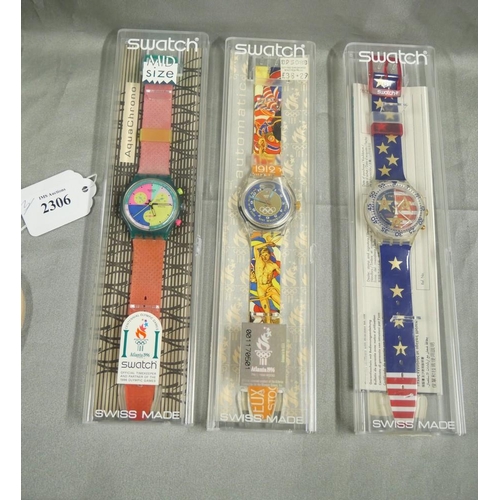 2306 - Three Vintage Swatch Wristwatches.