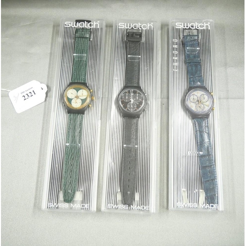 2321 - Three Vintage Swatch Wristwatches.