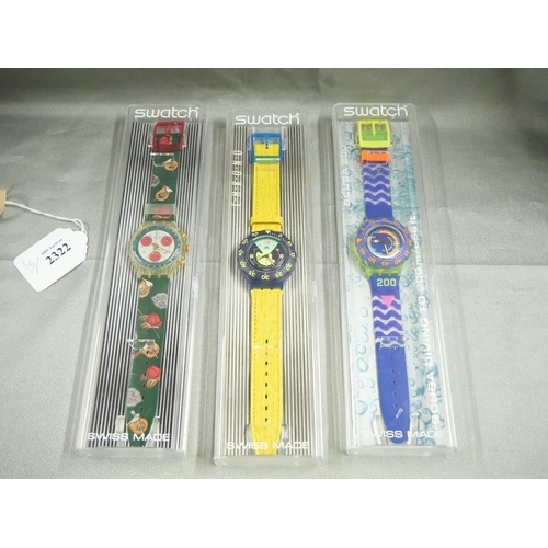 2322 - Three Vintage Swatch Wristwatches.