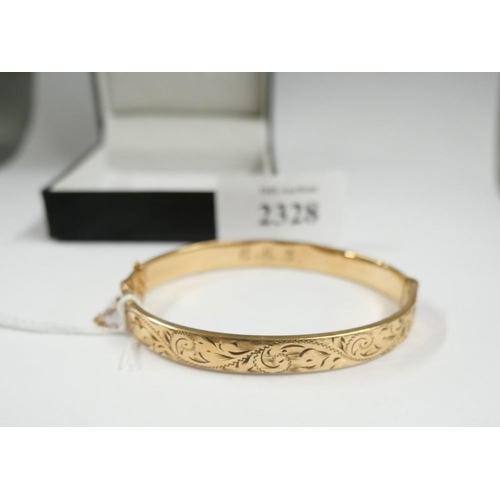 2328 - Rolled Gold Stiff Bracelet.