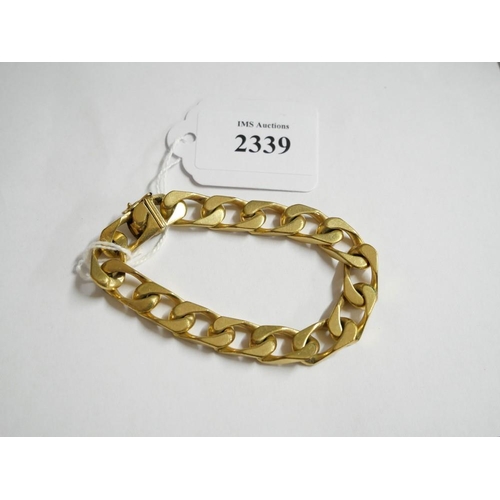 2339 - Gents Gold Plated Curb Bracelet.