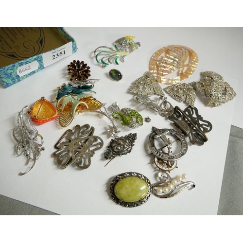 2351 - Box - Assorted Costume Jewellery, Belt Buckles etc.