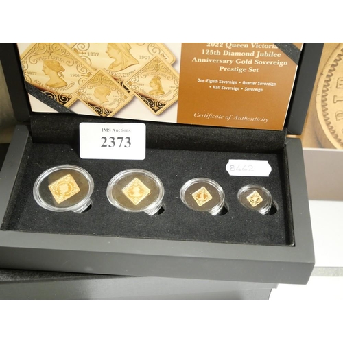 2373 - 2022 Queen Victoria 125th Diamond Jubilee Anniversary Gold Sovereign Prestige Proof Set & Collectors... 