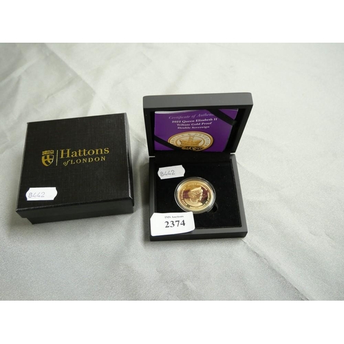 2374 - 2022 Queen Elizabeth II Tribute Gold Proof Double Sovereign.