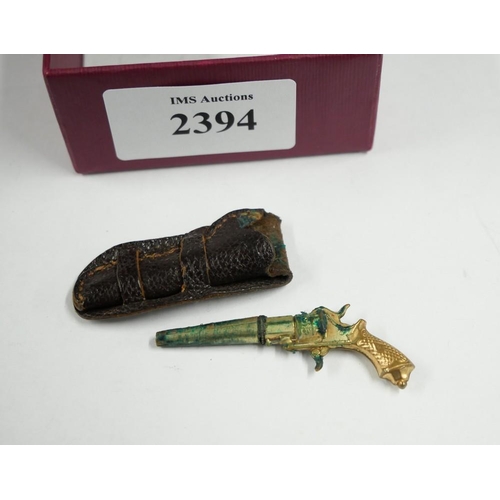 2394 - Rare & Unusual Antique Pistol Shaped Pocketwatch Winding Key.