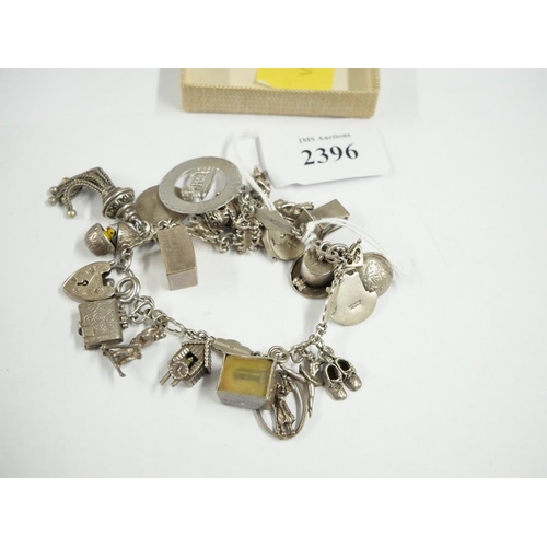 2396 - Silver Charm Bracelet and Charms