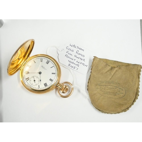 2431 - Gold Plated Waltham Hunter Pocketwatch (working order).