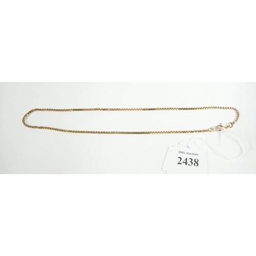 2438 - 9ct Yellow Gold Cubic Link Necklace, approx 40cm long, weighing 10g